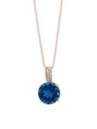 Effy Diamond, London Blue Topaz And 14k Rose Gold Pendant Necklace