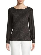 Vince Camuto Metallic Long-sleeve Top