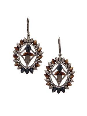 Lonna & Lilly Hematite And Epoxy Stone Orbital Earrings