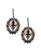 Lonna & Lilly Hematite And Epoxy Stone Orbital Earrings