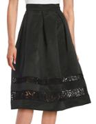 Eliza J Lace-accented A-line Skirt