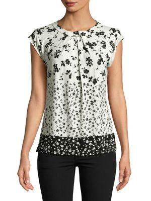Karl Lagerfeld Paris Bow Floral-print Blouse