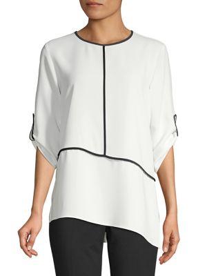 Calvin Klein Piping Roll-tab Blouse