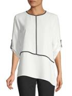 Calvin Klein Piping Roll-tab Blouse