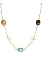 Effy Mosaic 14k Yellow Gold, 9mm Pearl And Multi-stone Station Necklace