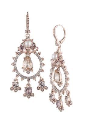 Marchesa Goldtone, Faux Pearl & Crystal Chandelier Earrings