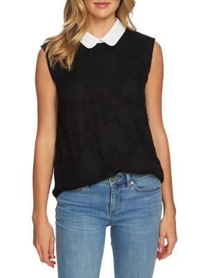 Cece Bouquet Floral Cotton Blend Top