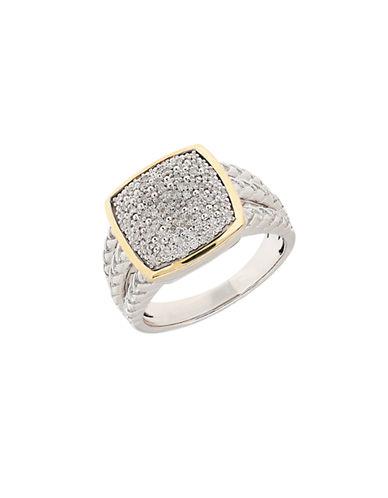 Lord & Taylor Diamond, Sterling Silver And 14k Yellow Gold Ring
