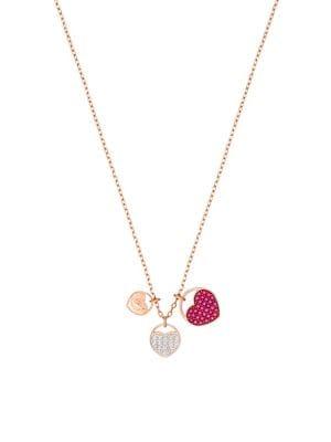 Ginger Pink Swarovski Crystal Heart Pendant
