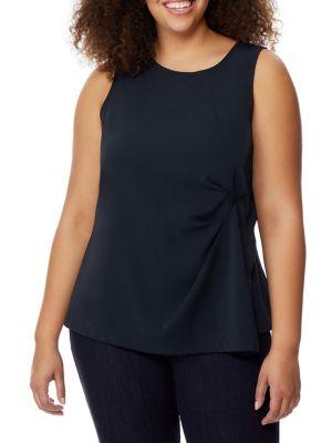 Rebel Wilson X Angels Plus Pleated Asymmetric Tank Top