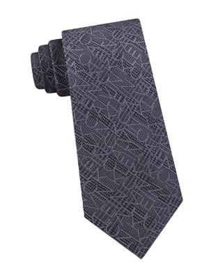 Calvin Klein Logo Check Silk Tie