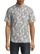 Black Brown Pineapple Short-sleeve Button Down Shirt