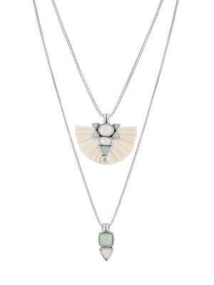 Lucky Brand Safari Beach Crystal Layered Necklace