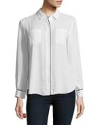 B. Young Claire Pipe-trim Blouse