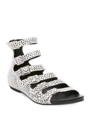 Design Lab Dot-print Leather Sandals