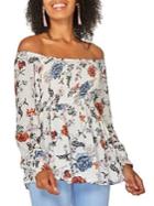 Dorothy Perkins Floral Off-the-shoulder Shirred Top