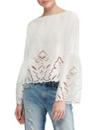 Polo Ralph Lauren Eyelet Bell-sleeve Poplin Top