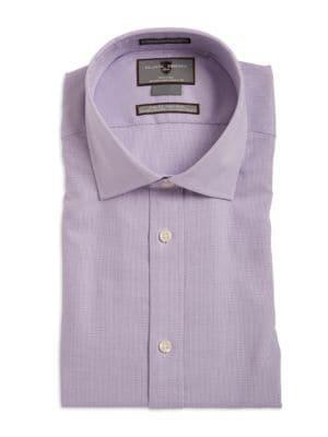 Oxxford Clothes Slim-fit Textured Cotton Dress Shirt