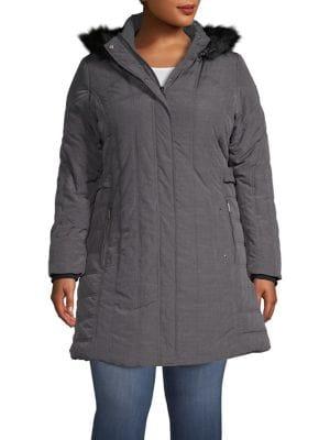 Weatherproof Plus Faux Fur-trimmed Jacket