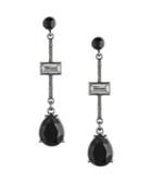 Carolee Midnight Tower Hematite And Crystal Linear Earrings