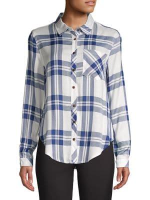 Pink Rose Plaid Button-down Shirt