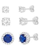 Lord & Taylor Set Of Three Crystal Bridal Stud Earrings