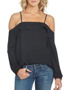 1 State On Pointe Ruffled Cold Shoulder Blouse