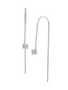 Lord & Taylor Sterling Silver & Crystal Pronged Threader Earrings