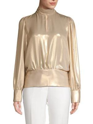 Karl Lagerfeld Paris Metallic Cutout Top