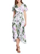 Tahari Arthur S. Levine Plus Floral Georgette Wrap Dress