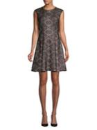 Vince Camuto Printed Cap Sleeve Fit-&-flare Dress
