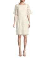 Adrianna Papell Plus Short-sleeve Lace Dress