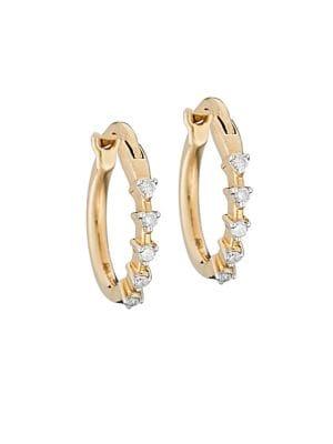 Adina Reyter Core 14k Yellow Gold & Diamond Huggie Hoop Earrings