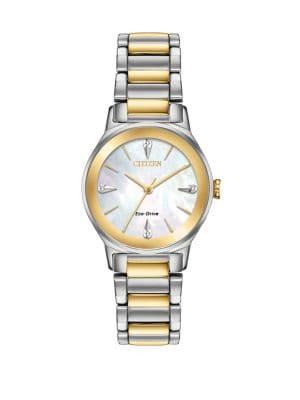 Citizen Axiom Diamond & Stainless Steel Bracelet Watch