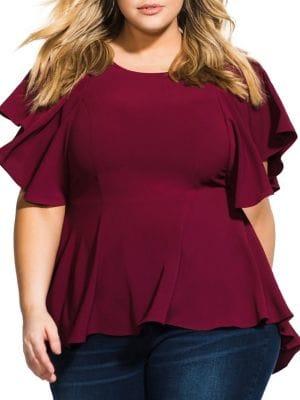City Chic Plus Romantic Mood Peplum Blouse