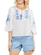 Vince Camuto Embroidered Cotton Blouse