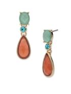 Anne Klein Mother-of-pearl And Crystal Multicolored Drop Earrings