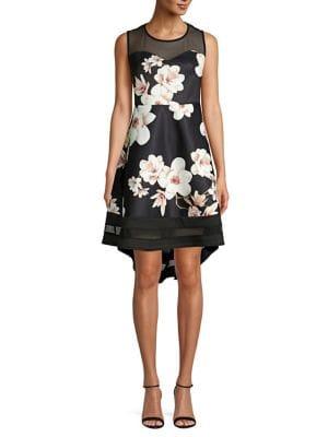 Quiz Plus Floral Mesh A-line Dress