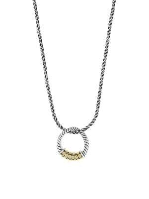 Effy Sterling Silver & 18k Yellow Gold Ring Pendant Necklace