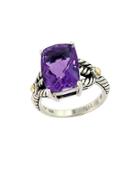Effy Balissima 18 Kt. Yellow Gold And Sterling Silver Amethyst Ring