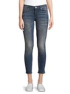 True Religion Halle Fringe-zip Hem Skinny Jeans