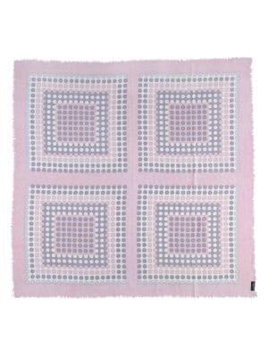 Fraas Dotted Blocks Square Cotton Scarf