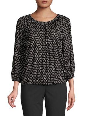 Michael Michael Kors Printed Peasant Top
