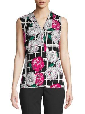 Calvin Klein V-neck Floral Top