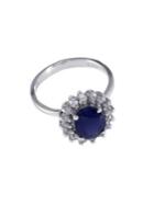 Effy Royalty 14k White Gold, Sapphire & Diamond Ring