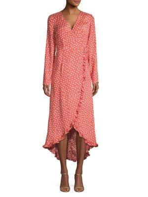 The Fifth Label Ruffled Printed Wrap Dress