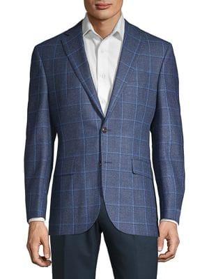 Jack Victor Windowpane Wool Sportscoat