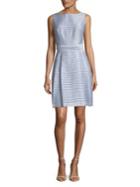 Anne Klein Striped Fit-and-flare Dress