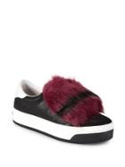 Marc Jacobs Empire Mulle Faux Fur And Suede Sneakers