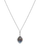 Lucky Brand Silvertone Reversible Abalone Pendant Necklace